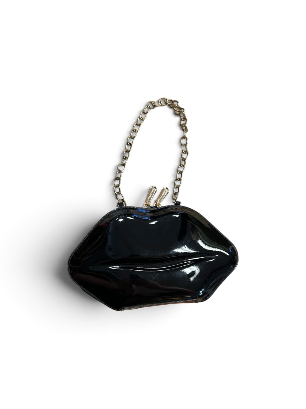 Betsey Johnson Black Patent Lip-Shaped Bag - Picture 4 of 7